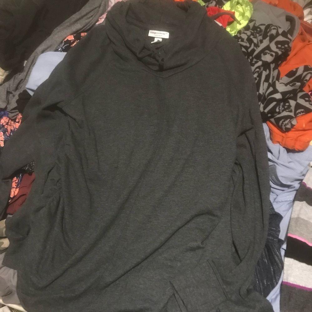 Cowl neck workout maternity sweatshirt